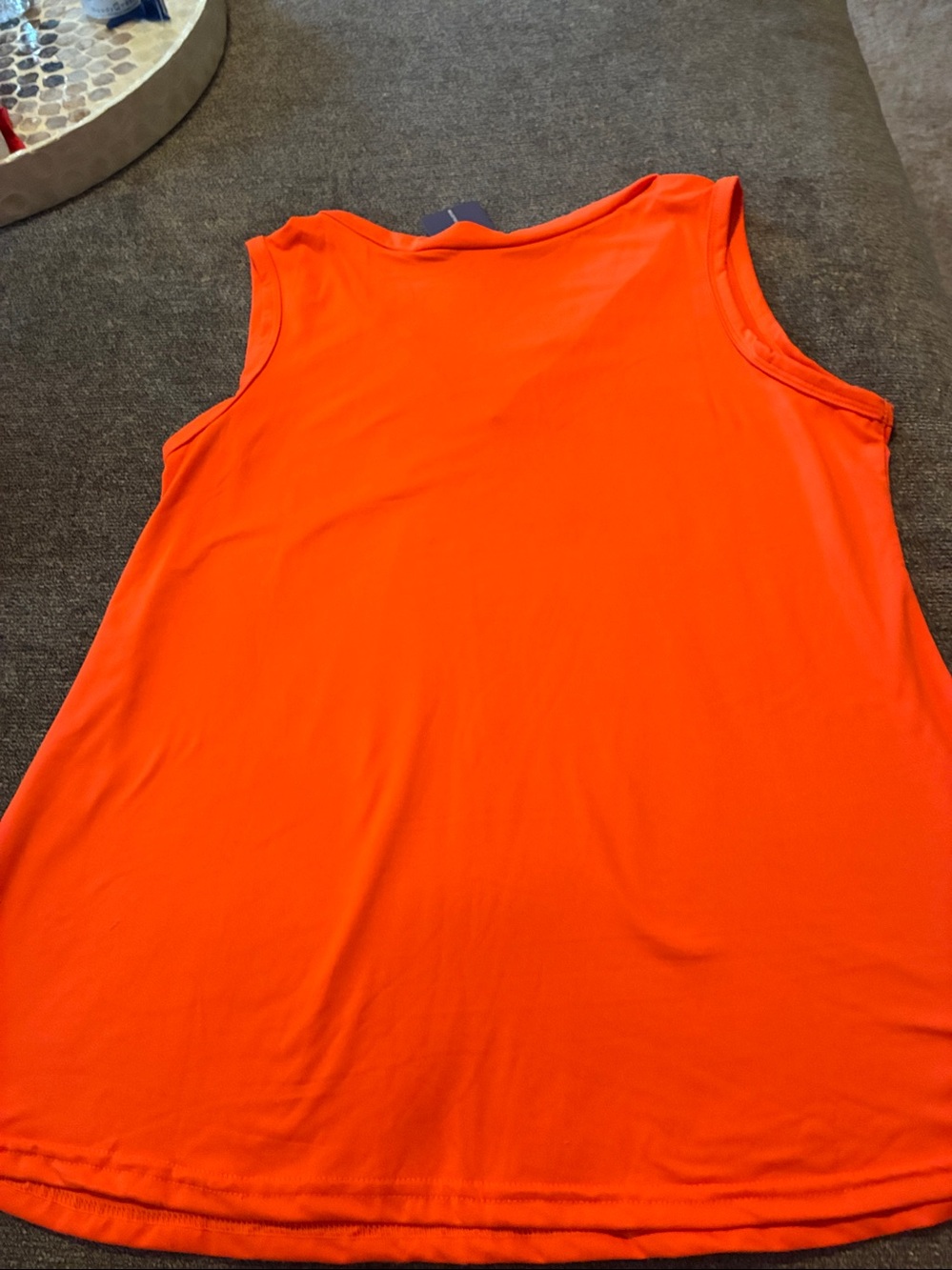 Women's V-Neck Sleeveless Tank in Vibrant Orange medium - Picture 3 of 4